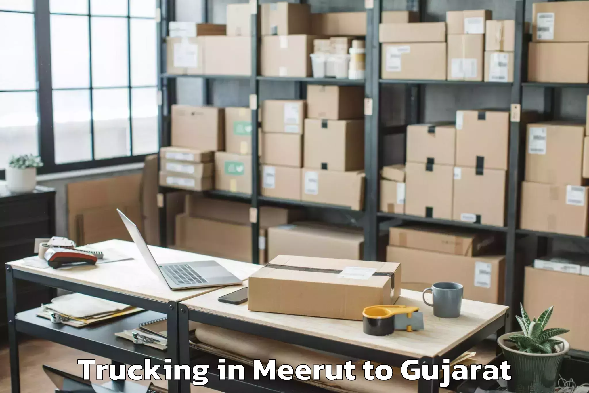 Leading Meerut to Porbandar Airport Pbd Trucking Provider